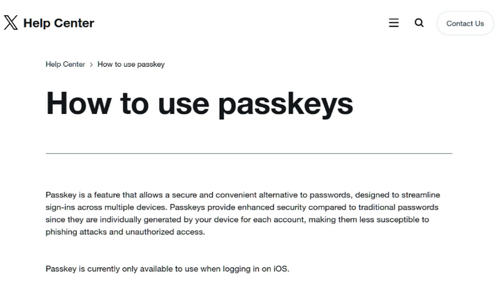 周矶管理区苹果维修店铺分享iOS用户如何通过通行密钥(Passkey)登录 